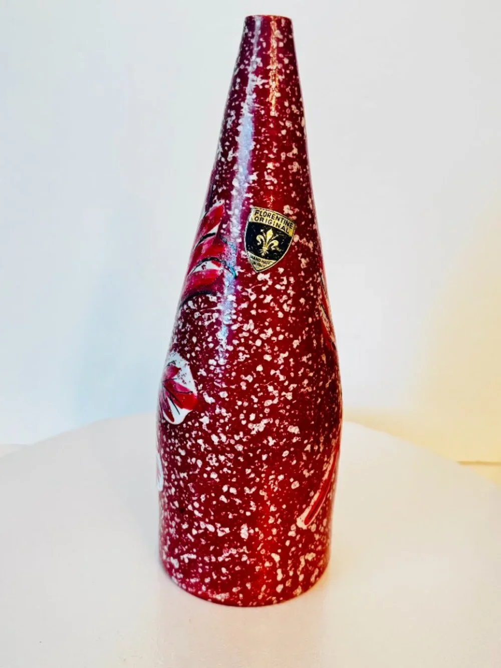 Vtg Pottery Vase 9.75